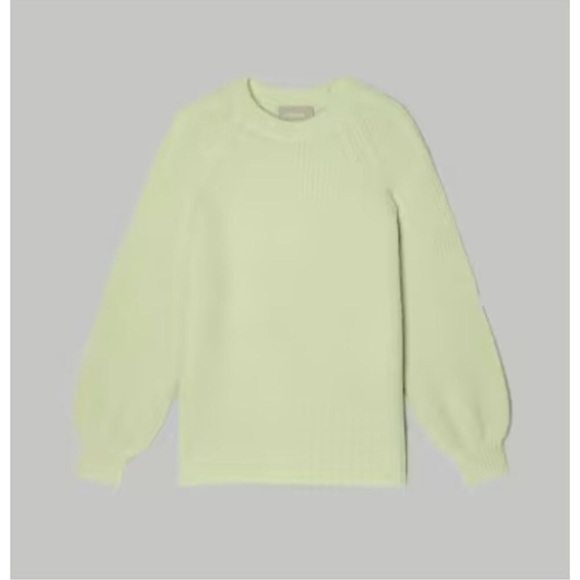 Everlane Fuzzy Key Lime Green Crewneck Oversized Alpaca Sweater - Picture 1 of 7